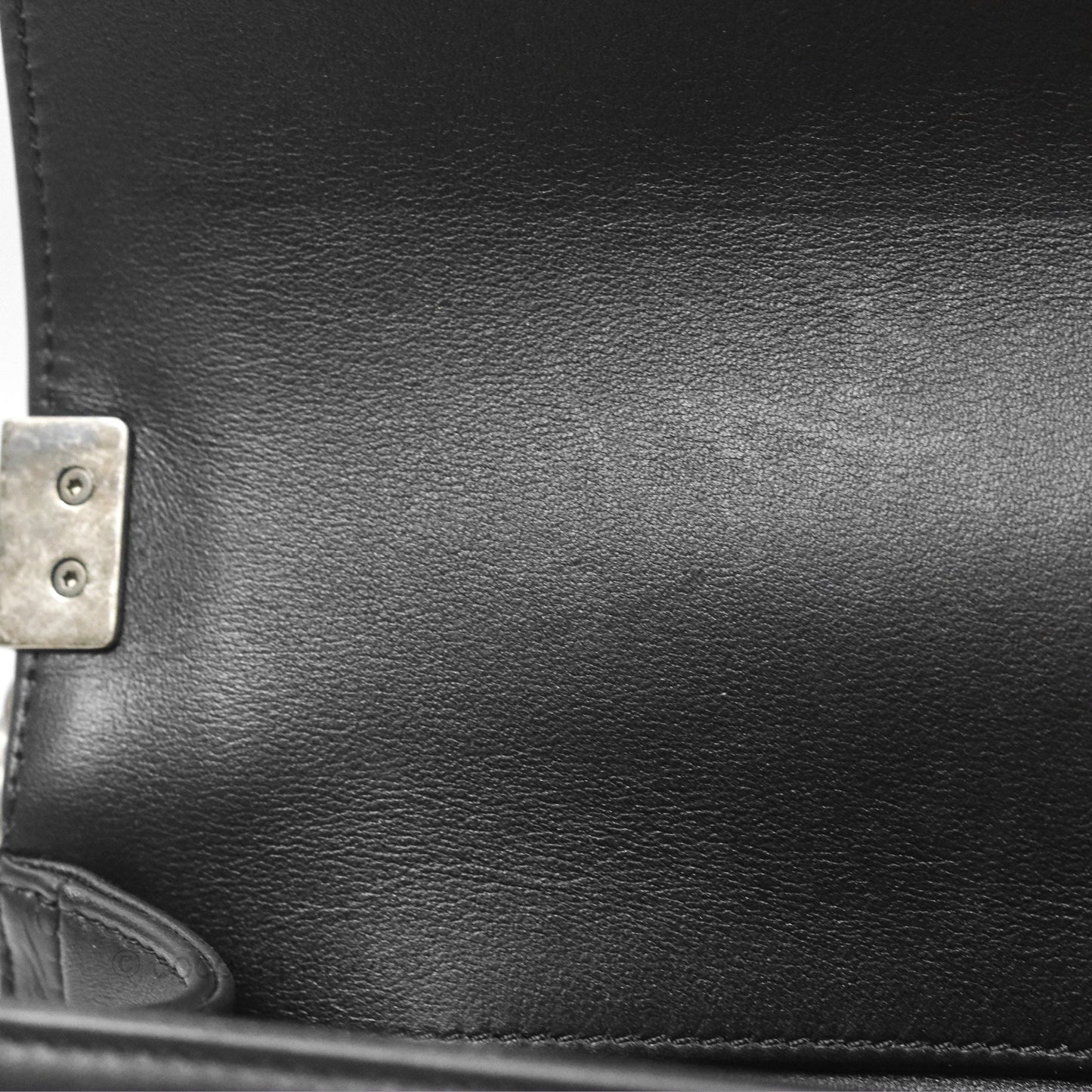 Chanel Small Boy Black Calfskin Ruthenium Hardware