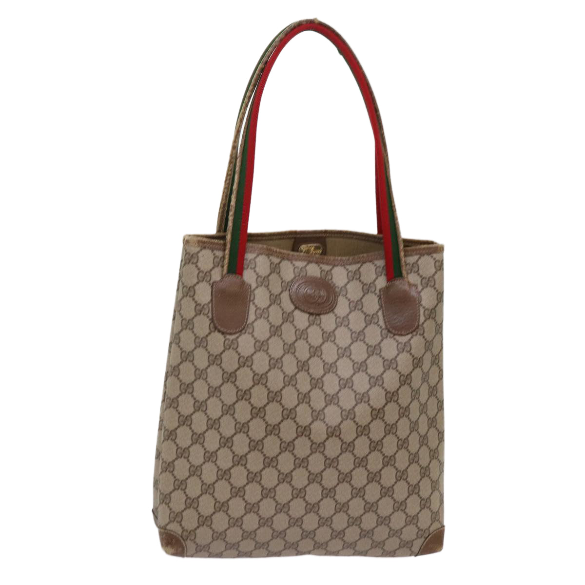 Luxury Gucci Trending 2025 GG Supreme Web Sherry Line Tote Bag PVC Beige Red Green  69746