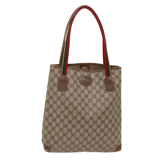 Luxury Gucci Trending 2025 GG Supreme Web Sherry Line Tote Bag PVC Beige Red Green  69746