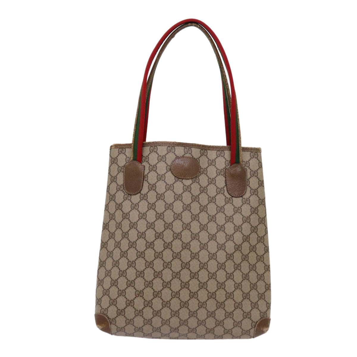Luxury Gucci Trending 2025 GG Supreme Web Sherry Line Tote Bag PVC Beige Red Green  69746