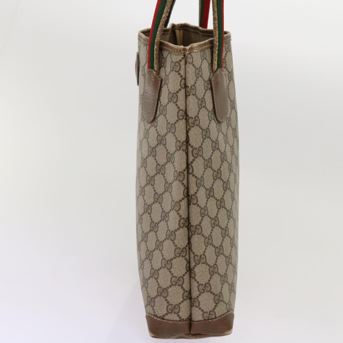 Luxury Gucci Trending 2025 GG Supreme Web Sherry Line Tote Bag PVC Beige Red Green  69746