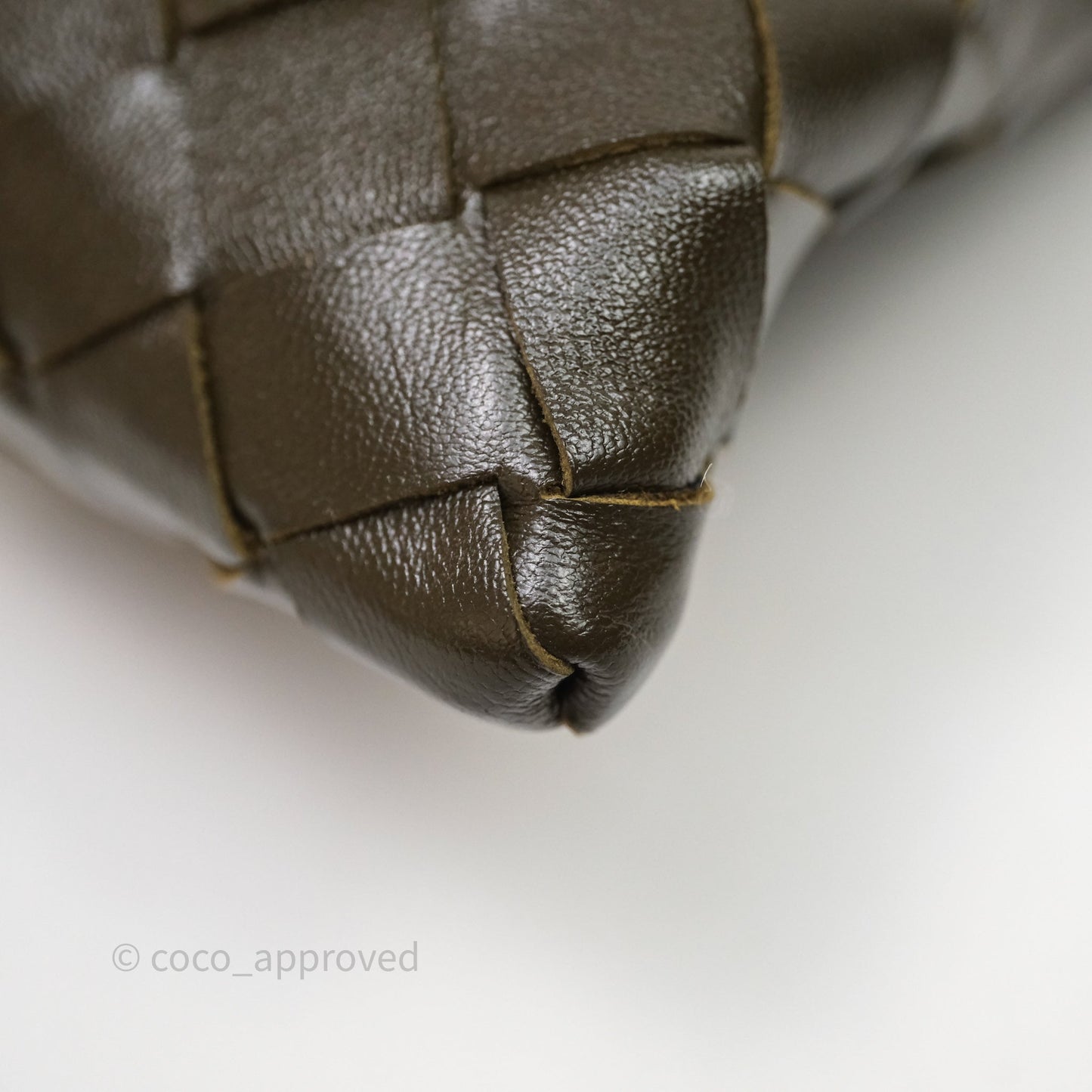 Bottega Veneta Mini Hop Khaki Intrecciato Leather
