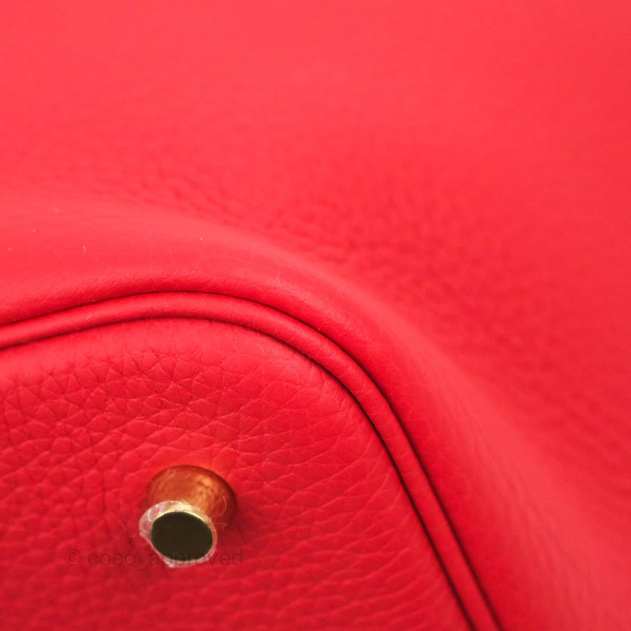 Hermès Picotin 22 Red Rouge Clemence Gold Hardware