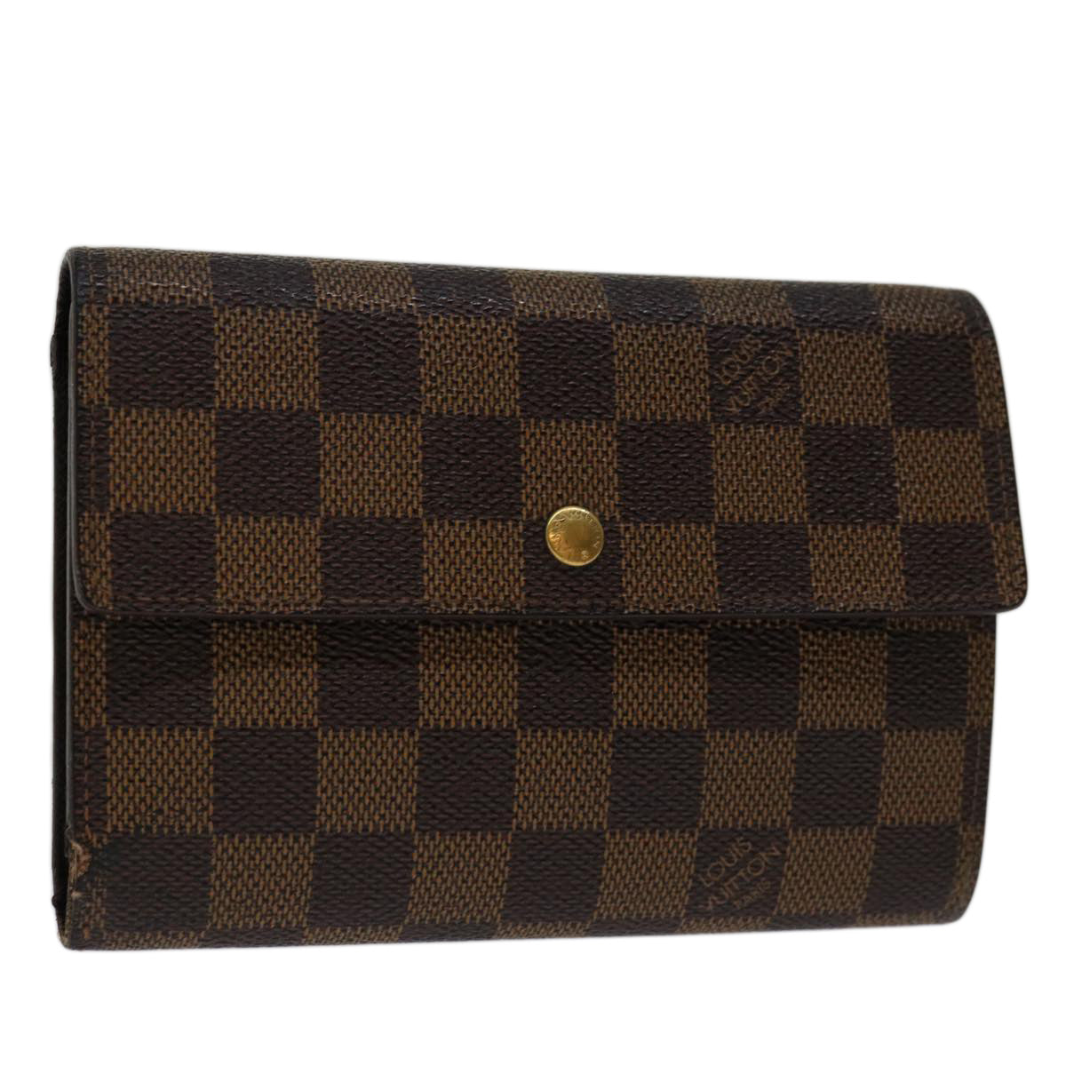 LOUIS VUITTON Damier Ebene Porte Tresor Etui Papie Wallet N61202 LV 69798