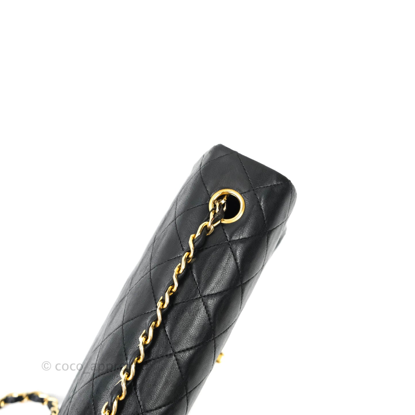 Chanel Vintage Small Single Full Flap Bag Black Lambskin 24K Gold Hardware