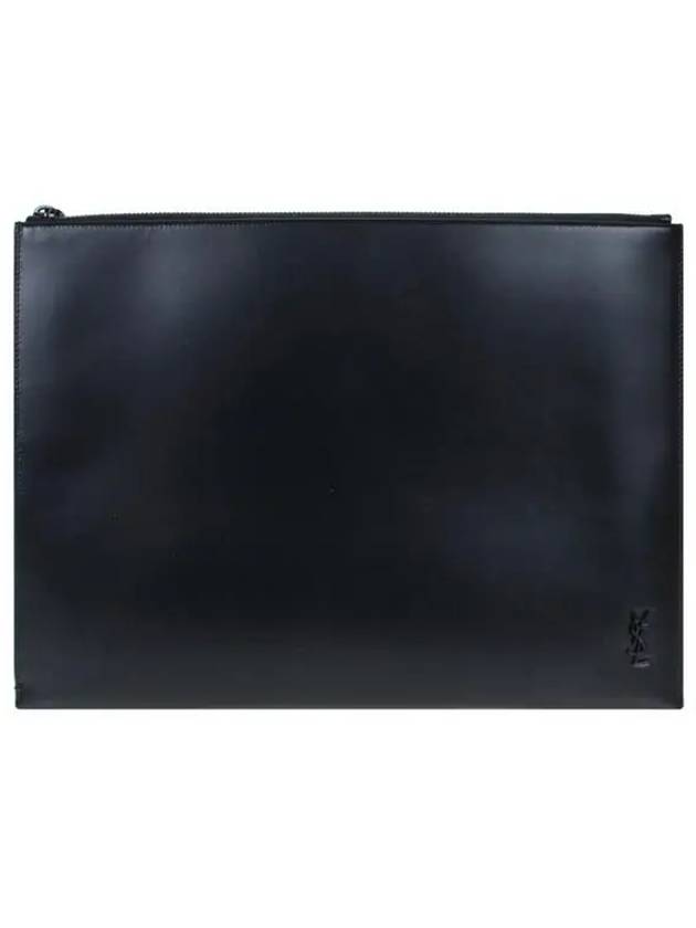 Luxury Saint Laurent Monogram Logo Tiny Large Clutch Bag Black