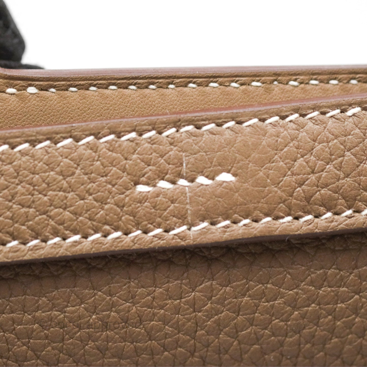 Hermès Halzan 31 Etoupe Clemence Gold Hardware