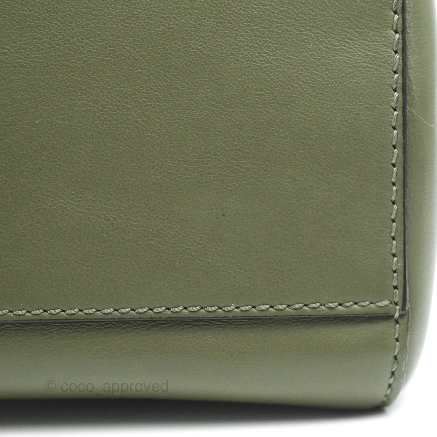 Fendi Mini Peekaboo Pocket Bag Olive Green Gold Hardware