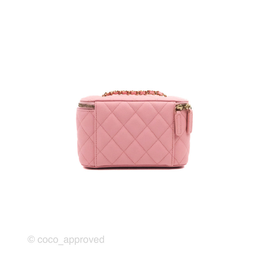 Chanel Vanity with Chain Pink Caviar Gold Hardware