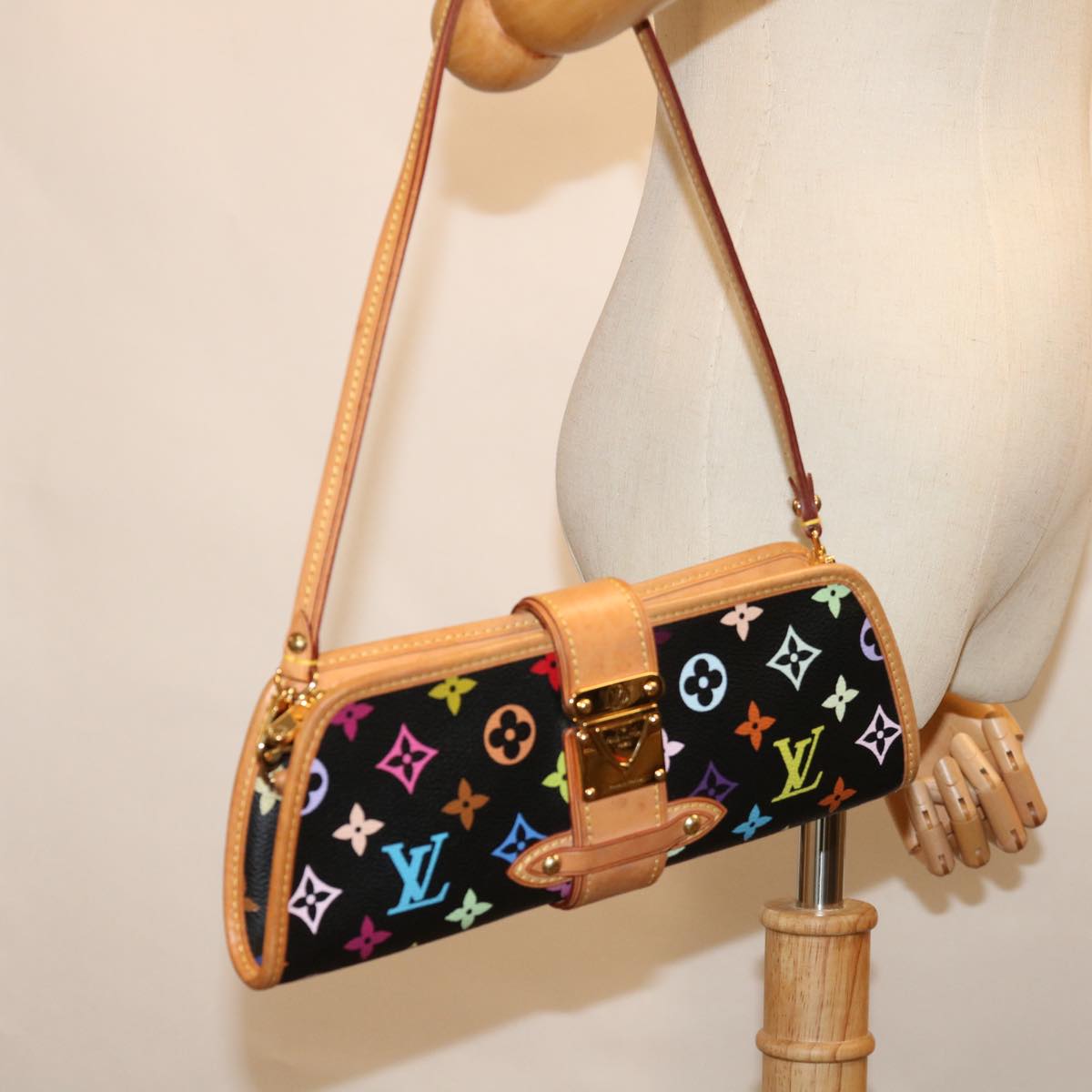LOUIS VUITTON Monogram Multicolor Shirley Shoulder Bag Black M40050 69858A