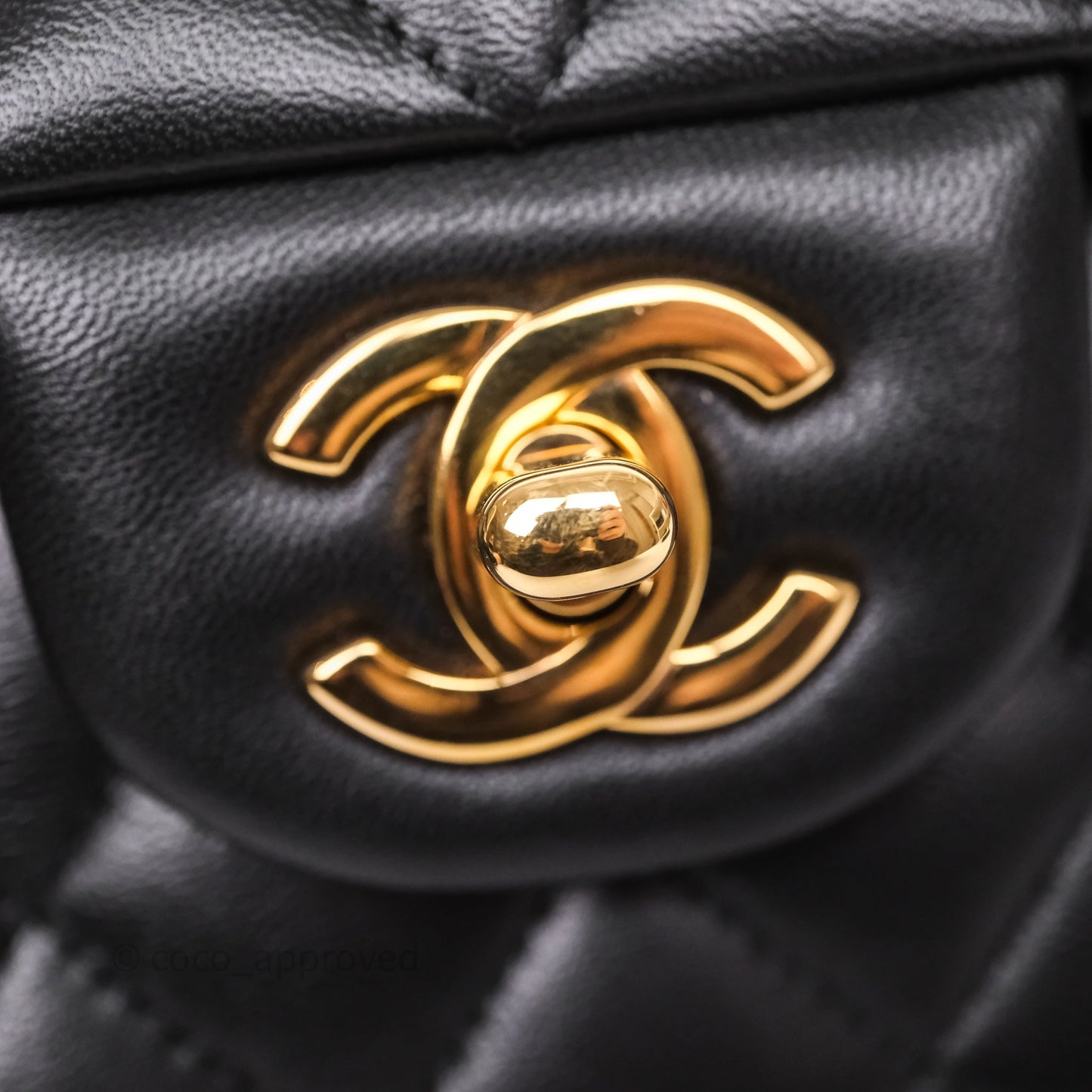 Chanel Small Classic Flap Quilted Black Lambskin Gold Hardware