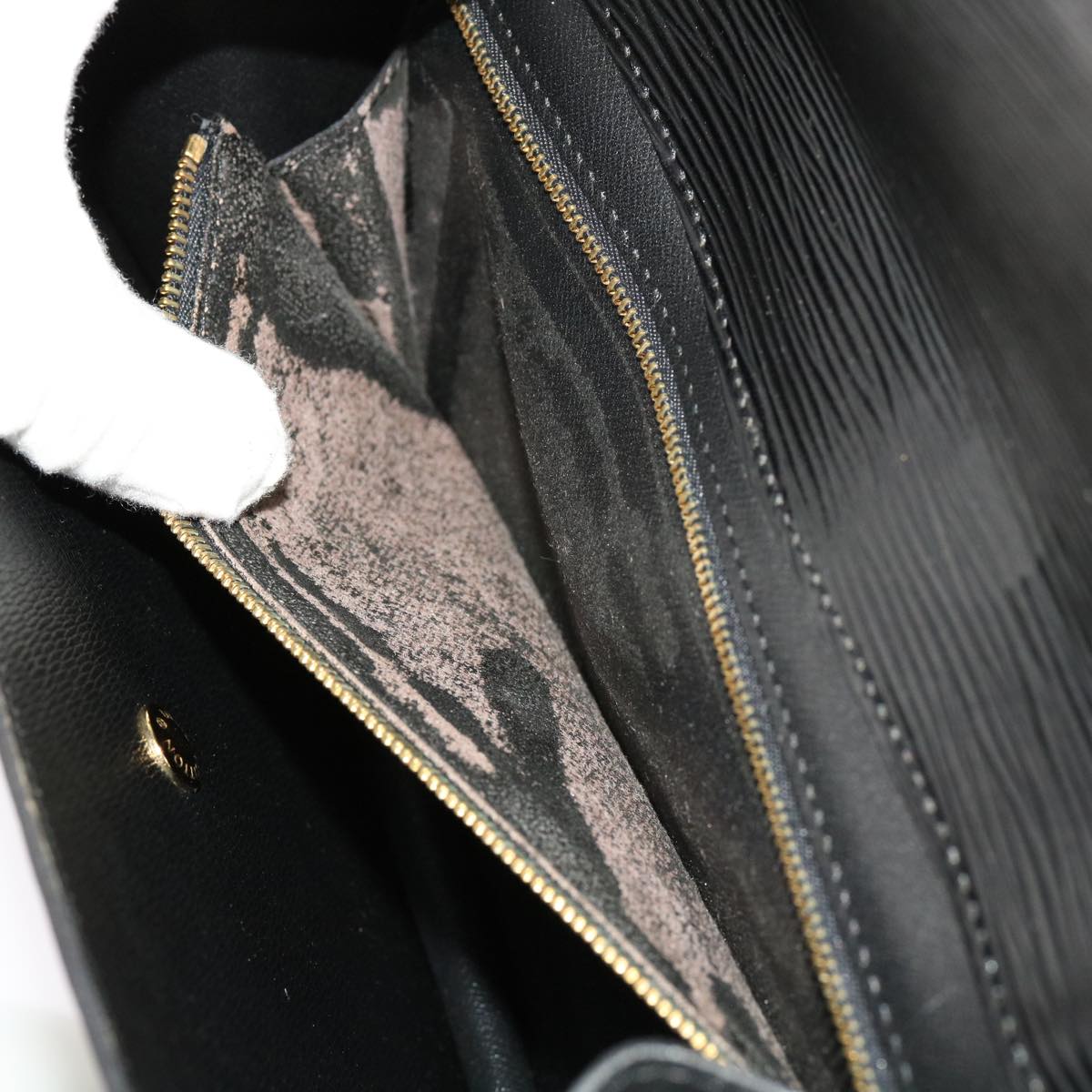 LOUIS VUITTON Epi Montaigne 27 Clutch Bag Black M52652 LV 69871