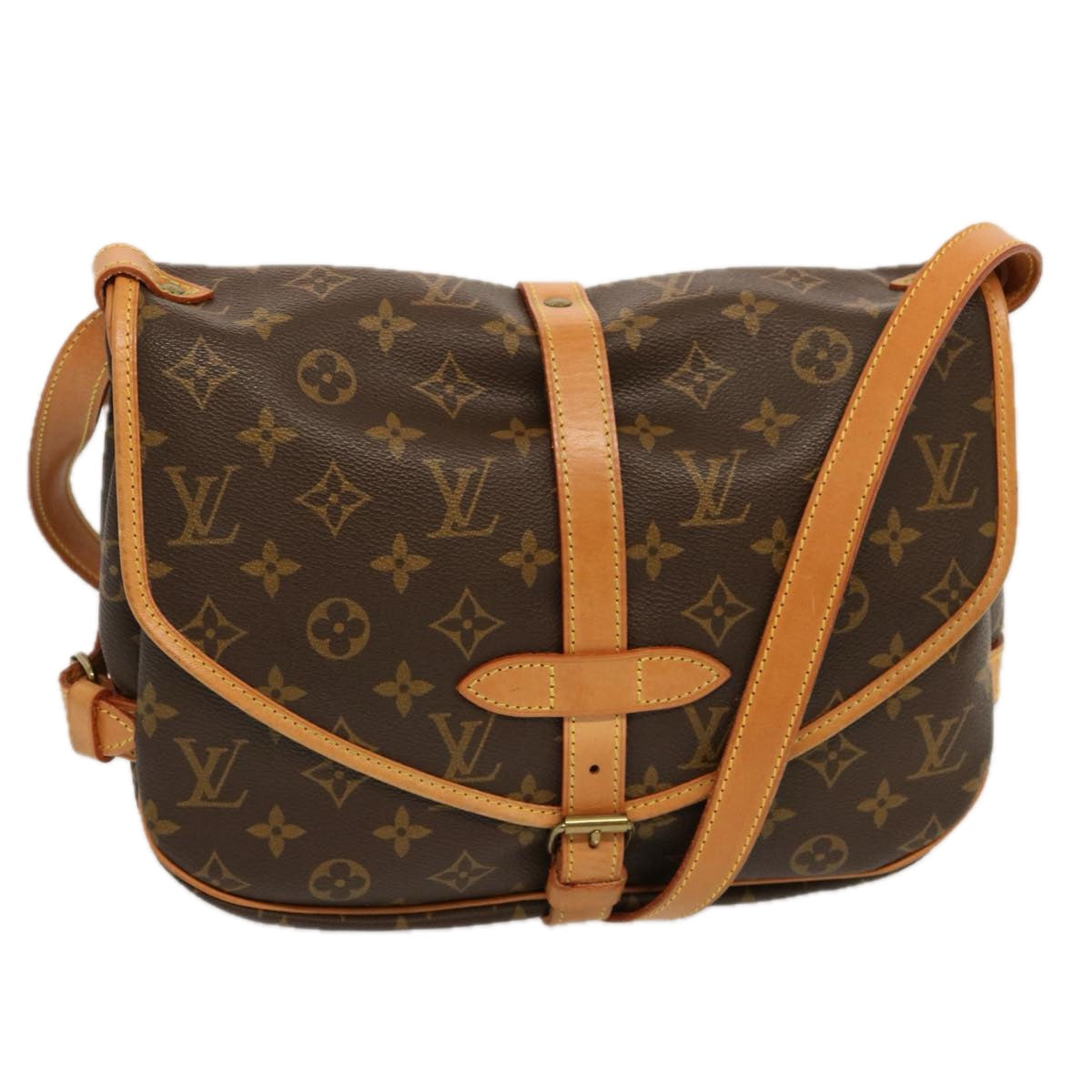 LOUIS VUITTON Monogram Saumur 30 Shoulder Bag M42256 LV 69874A