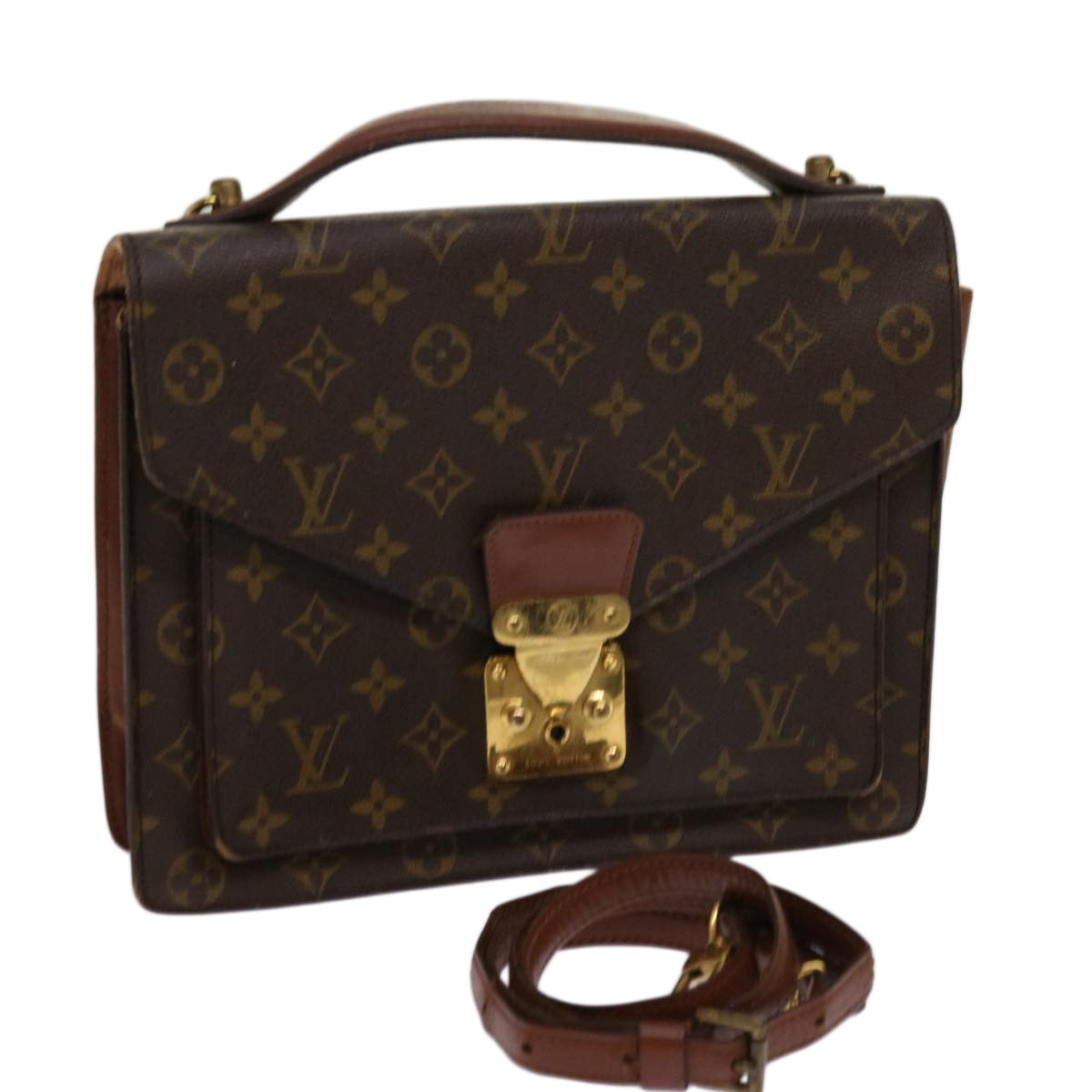 LOUIS VUITTON Monogram Monceau 28 Hand Bag 2way M51185 LV 69891