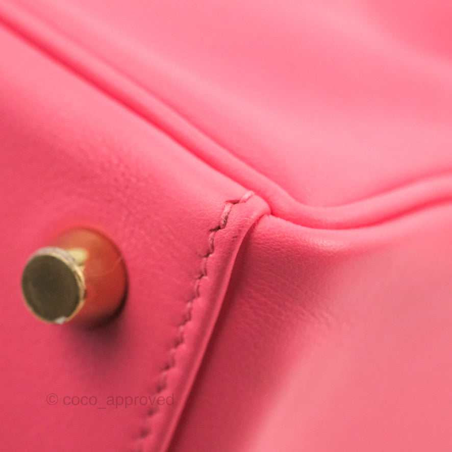 Hermès Retourne Kelly 25 Veau Swift Rose Azalee Gold Hardware