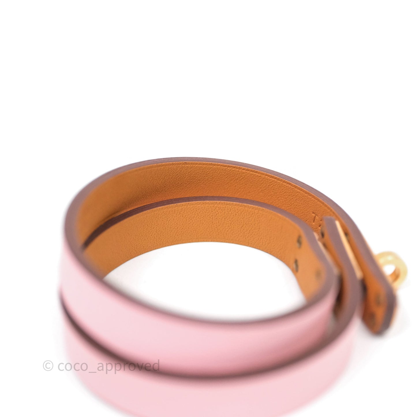 Hermès Kelly Double Tour Bracelet Rose Swift Rose Gold Hardware