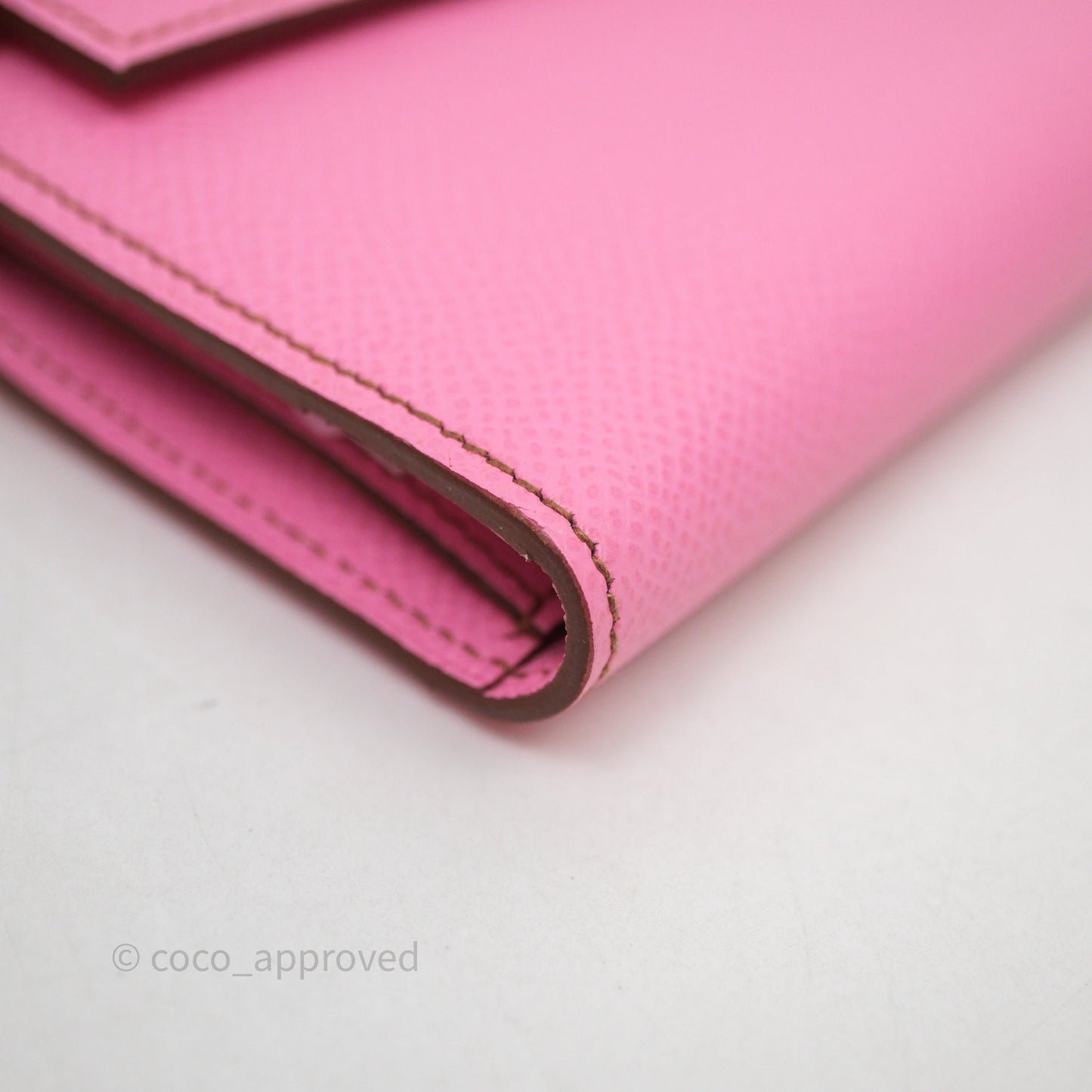 Hermès Kelly Wallet Bubblegum Epsom Palladium Hardware