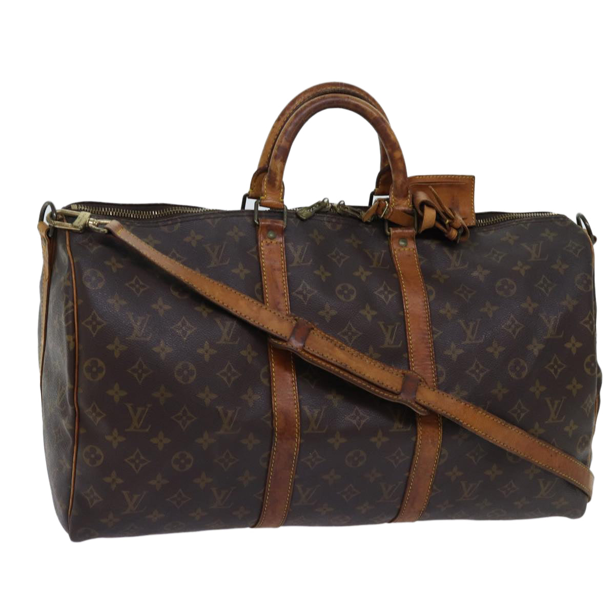 LOUIS VUITTON Monogram Keepall Bandouliere 50 Boston Bag M41416 LV 69916