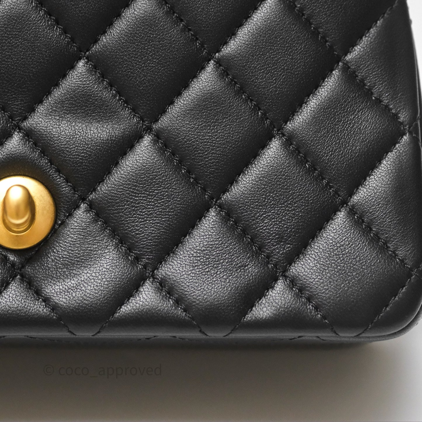 Chanel Mini Rectangular Pearl Crush Quilted Black Lambskin Aged Gold Hardware