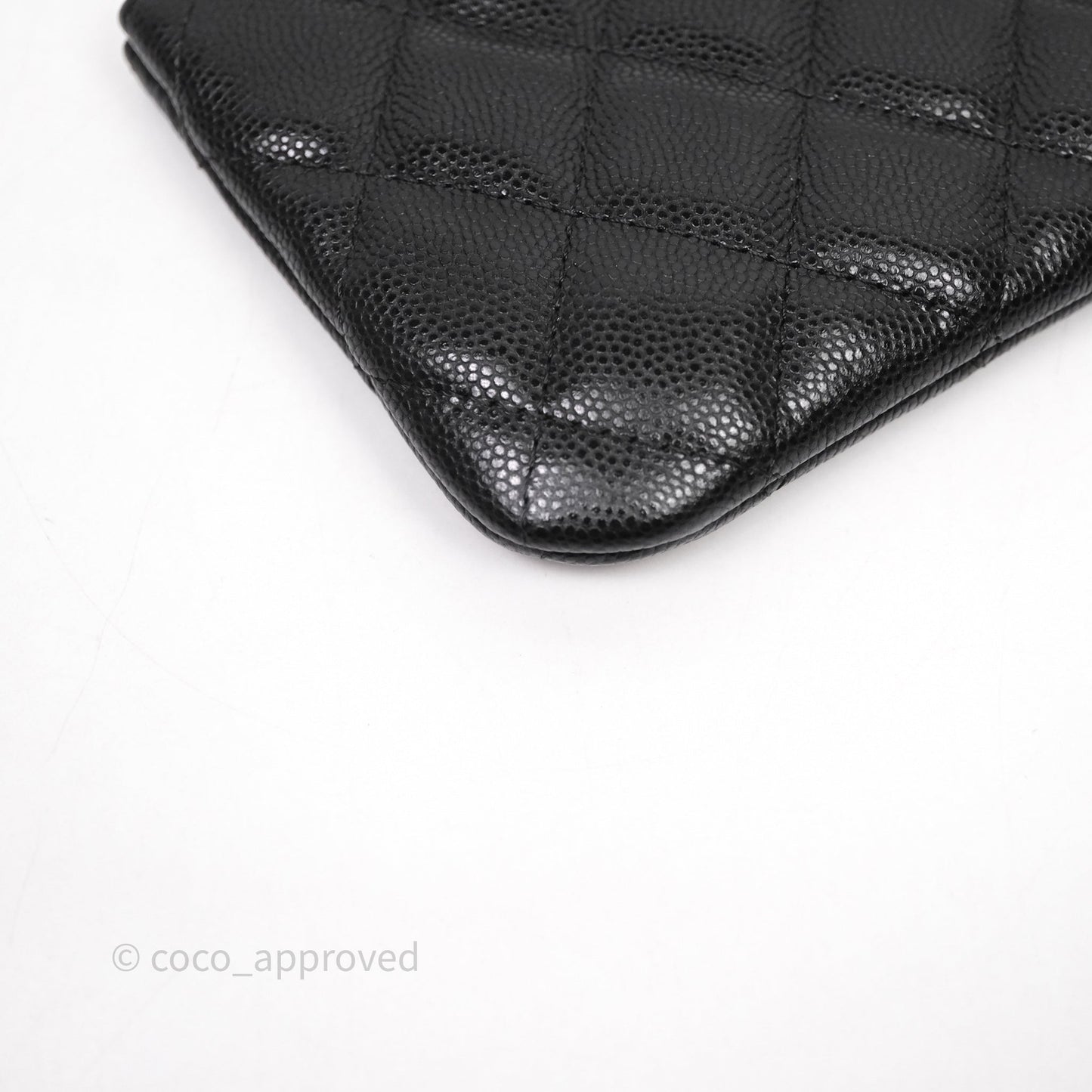 Chanel Quilted Mini O case Black Caviar Gold Hardware
