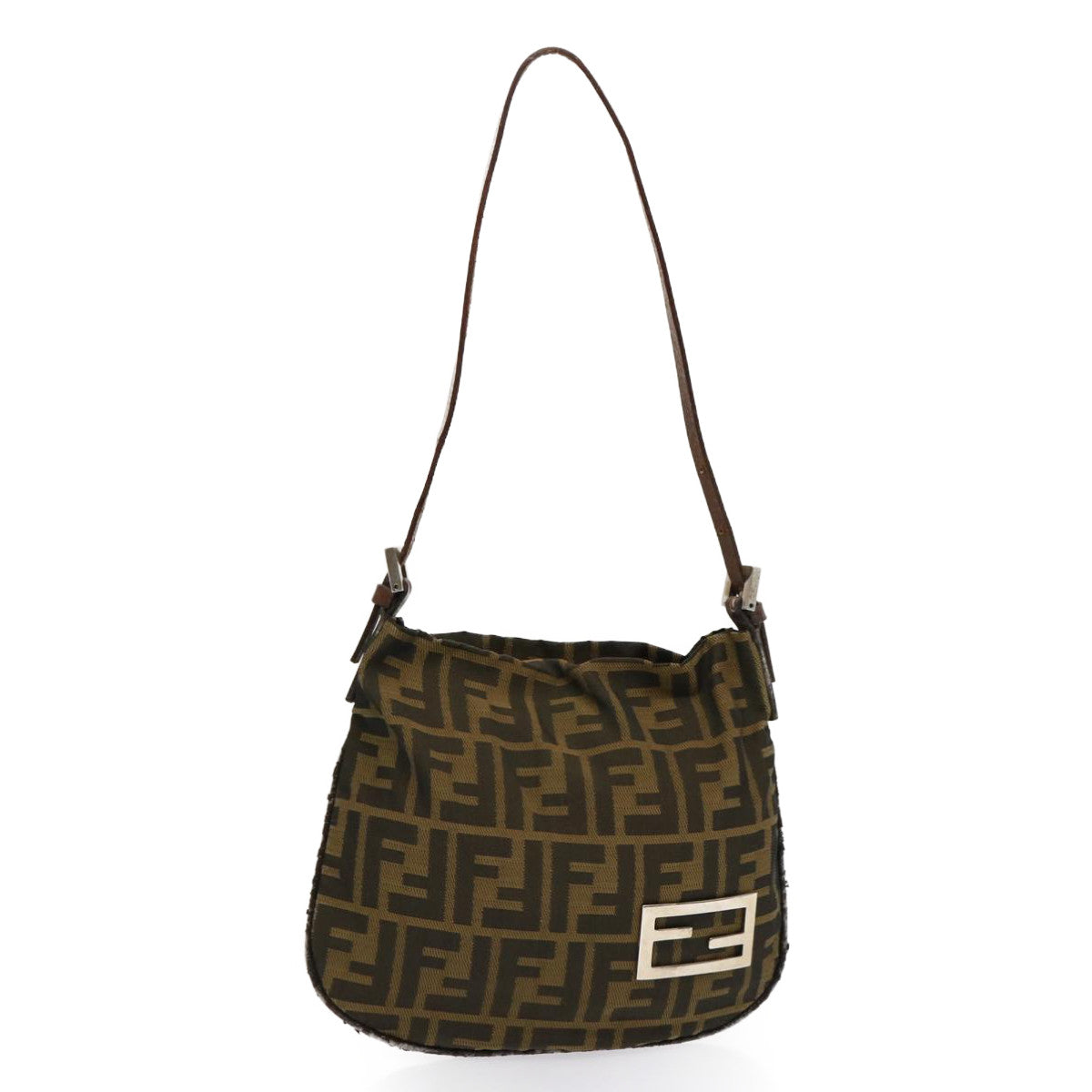 Luxury FendiZucca Canvas Accessory Pouch Brown Black69962