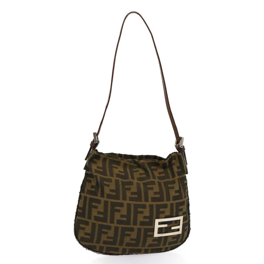 Luxury FendiZucca Canvas Accessory Pouch Brown Black69962
