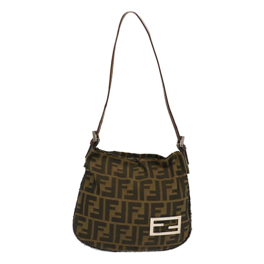 Luxury FendiZucca Canvas Accessory Pouch Brown Black69962
