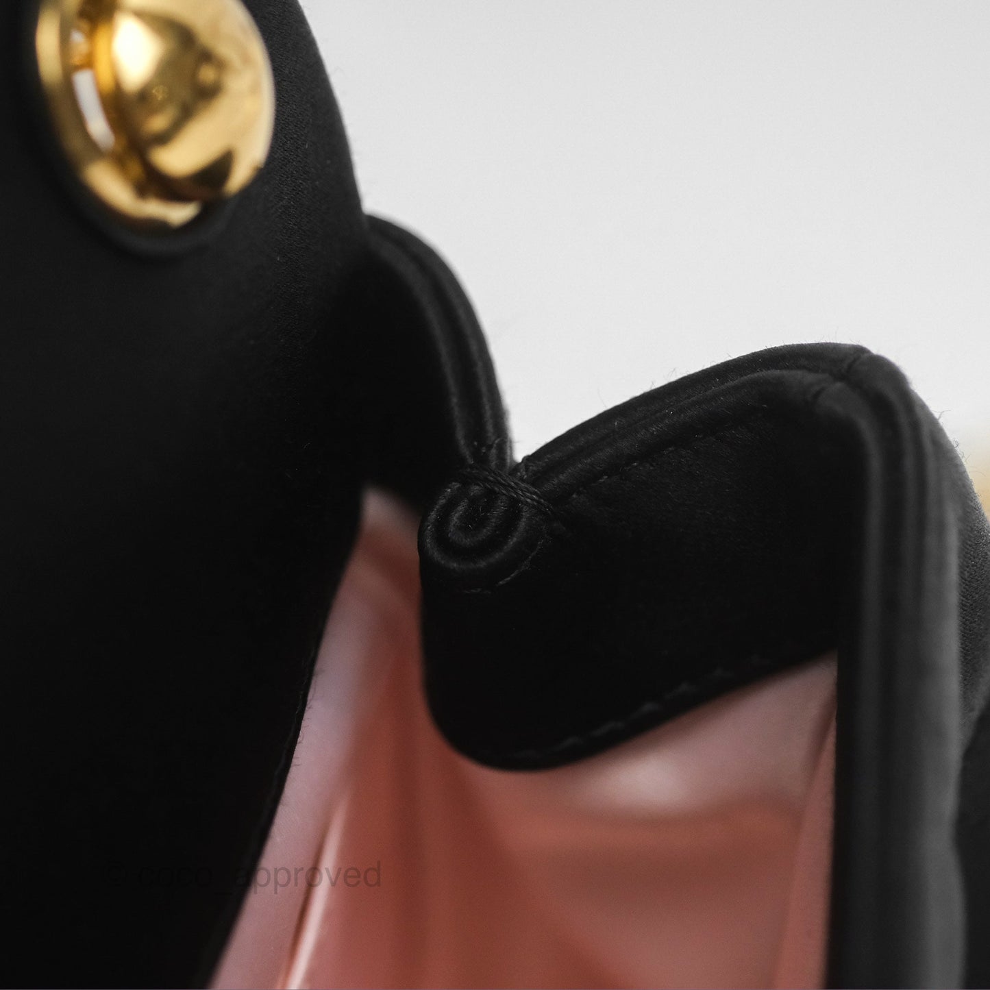 Chanel Mini Square with Crystal Top Handle Black Satin Gold Hardware