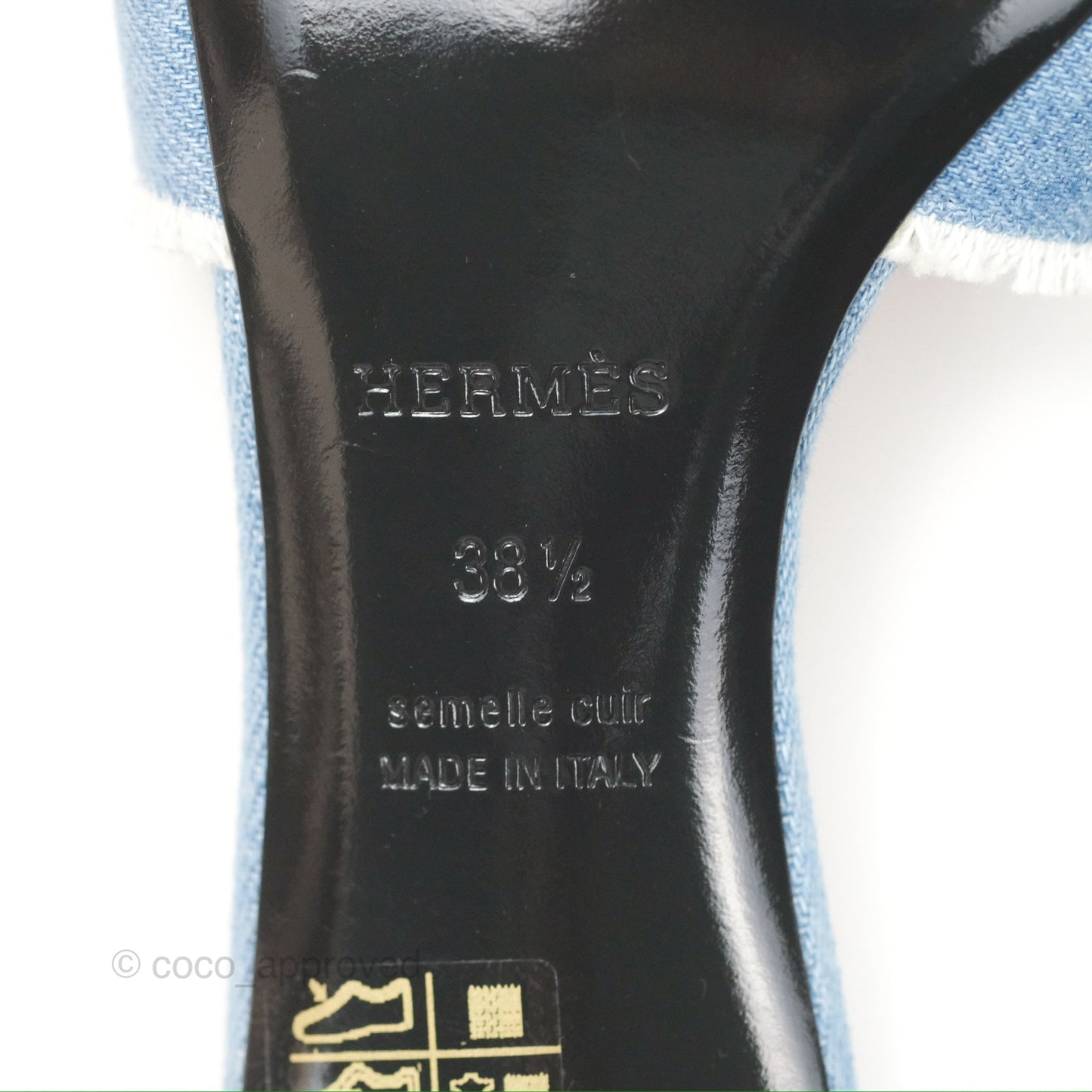 Hermès Oasis Denim Bleu Clair Sandals Size 38.5