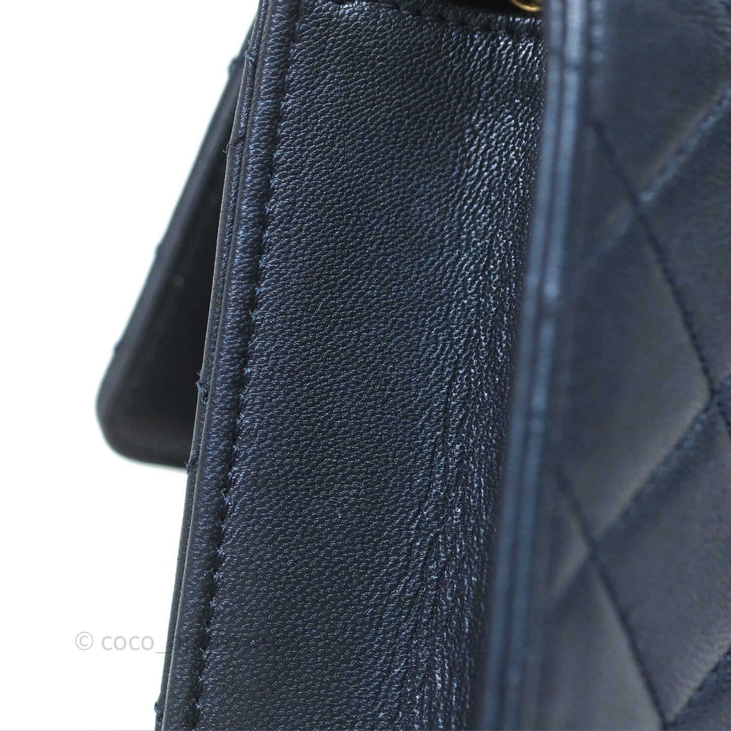 Chanel Quilted Chic Pearls Flap Iridescent Navy Goatskin Aged Gold Hardware