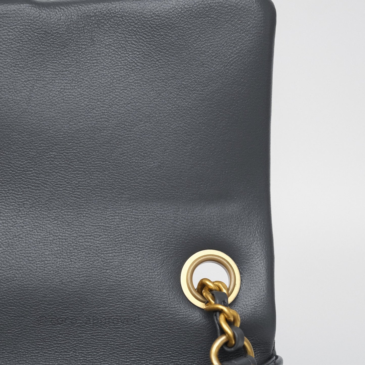 Chanel Pearl Crush Mini Rectangular Quilted Dark Grey Lambskin Aged Gold Hardware