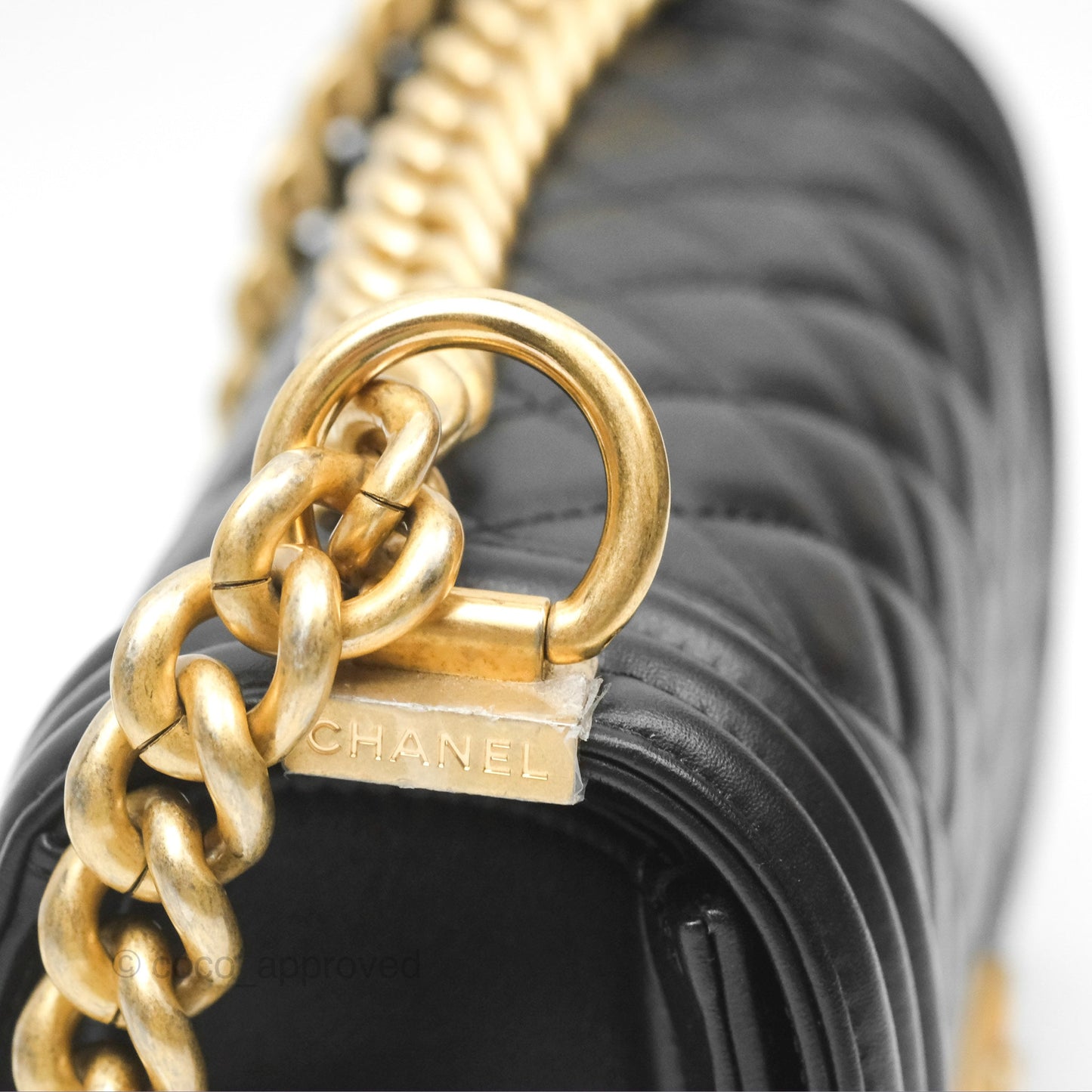 Chanel Small Boy Black Calfskin Gold Hardware