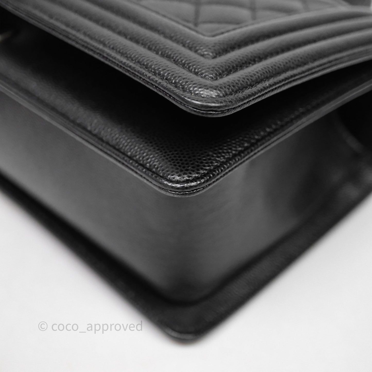 Chanel Quilted Medium Boy Black Caviar Ruthenium Hardware