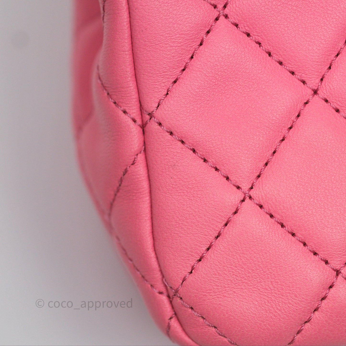 Chanel Mini Rectangular Pearl Crush Quilted Pink Lambskin Aged Gold Hardware