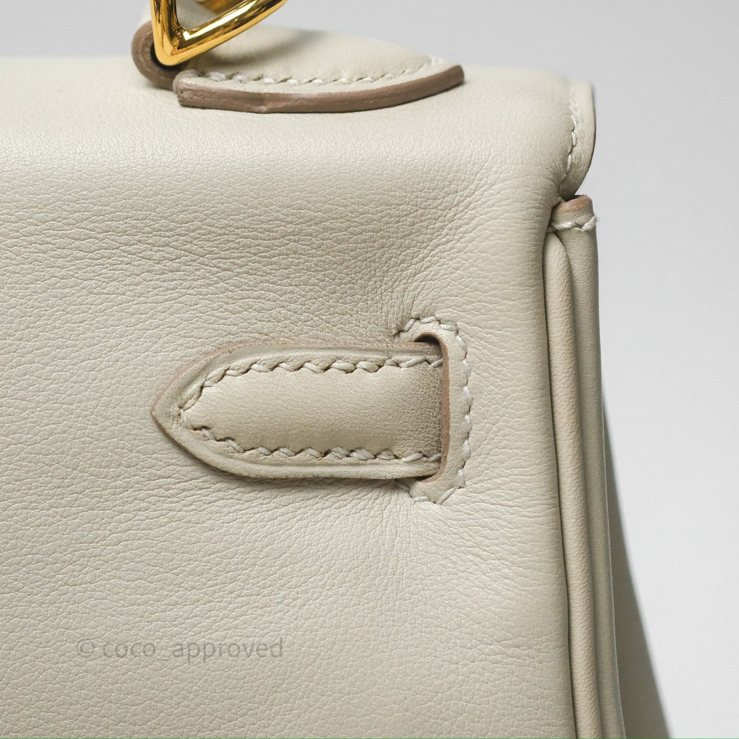 Hermès Retourne Swift Kelly 25 Gris Perle 80 Gold Hardware
