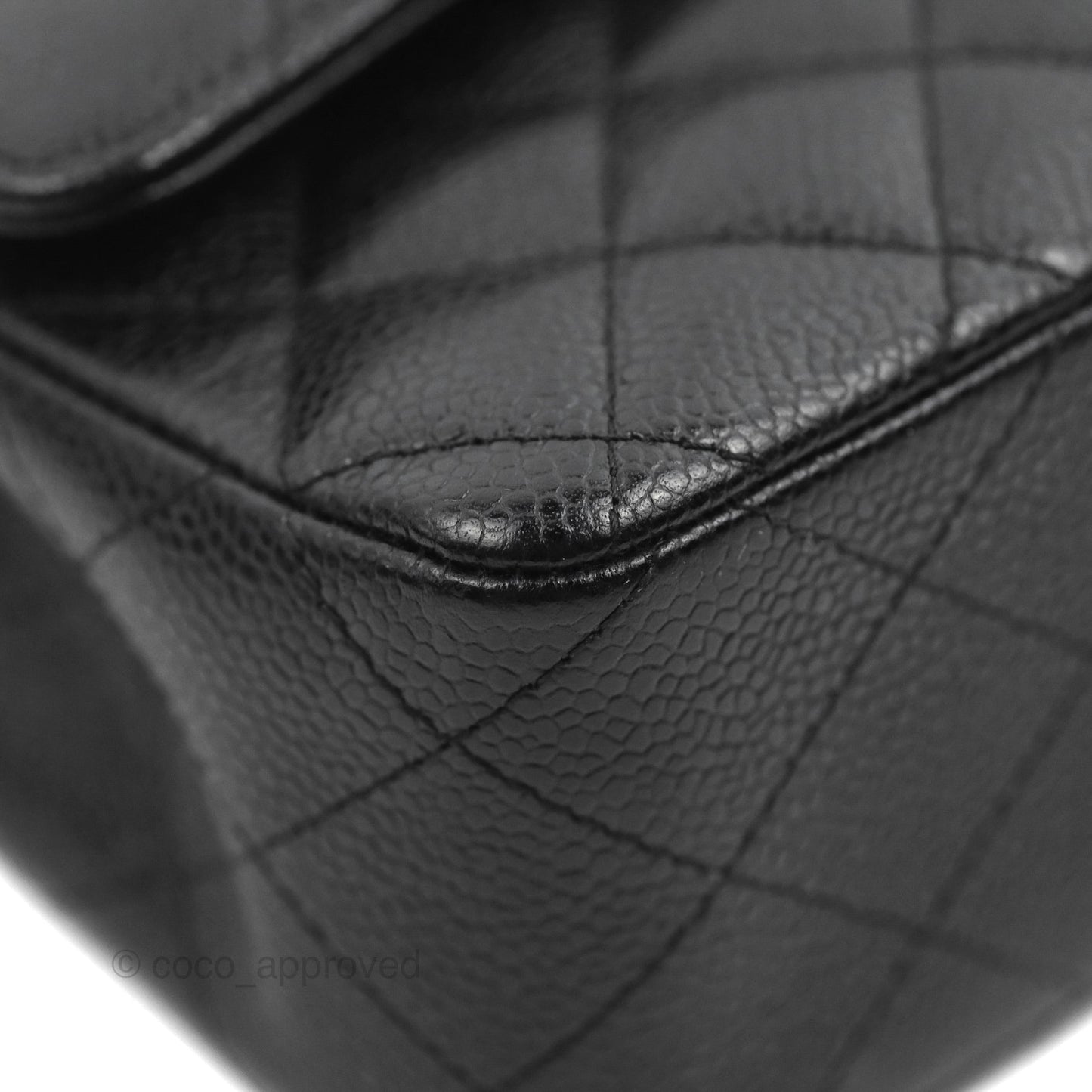 Chanel Classic M/L Medium Flap Quilted Black Caviar Silver Hardware