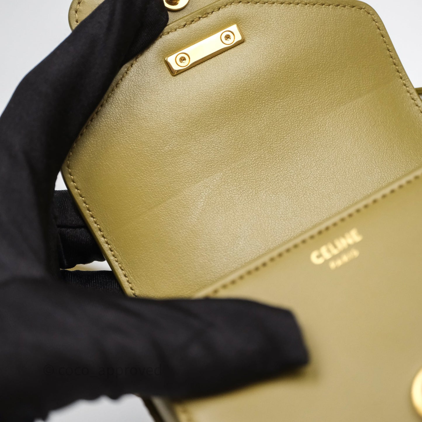 Celine Mini Besace Cuir Triomphe Green Calfskin