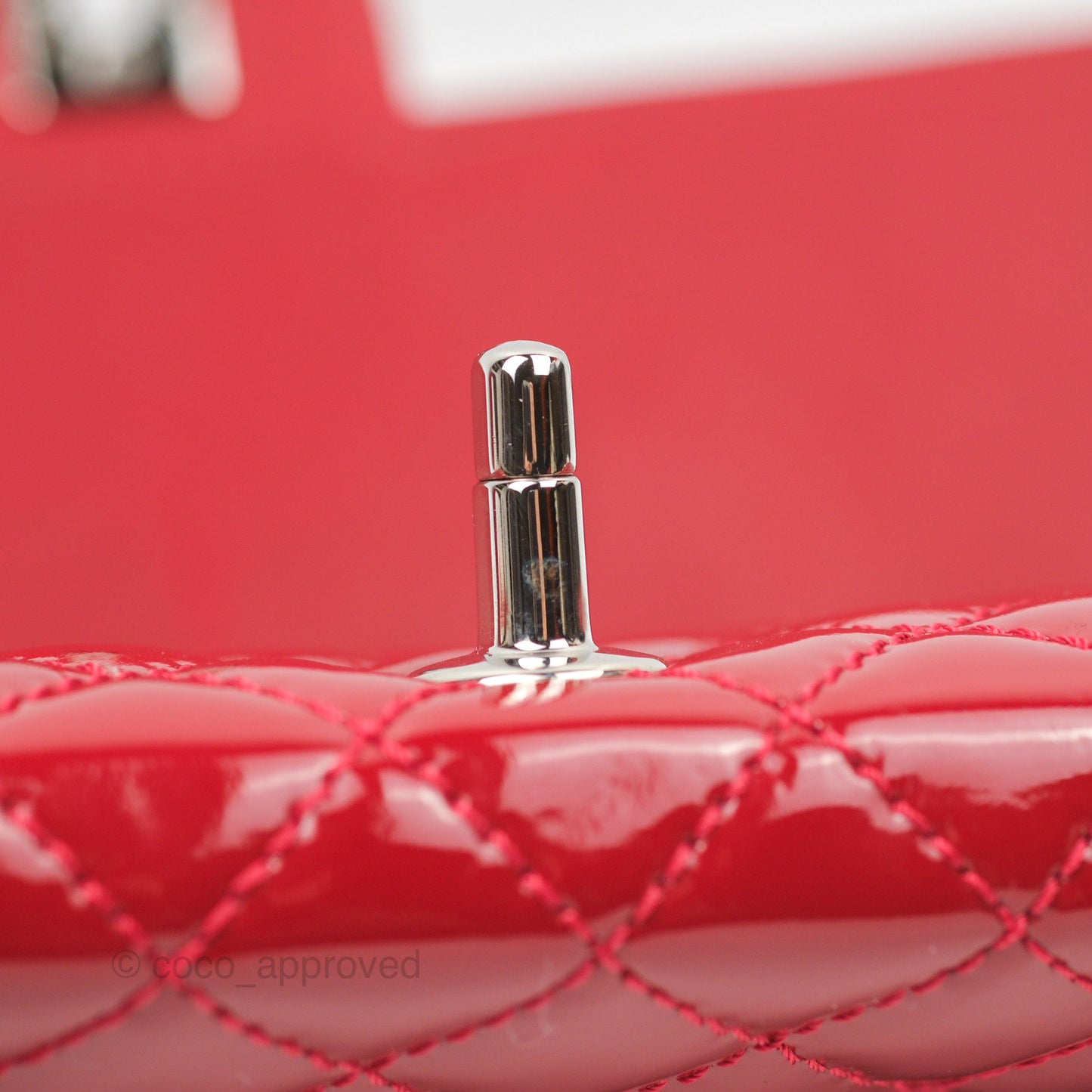 Chanel Brilliant East West Flap Clutch with Chain Red Patent Silver Hardware