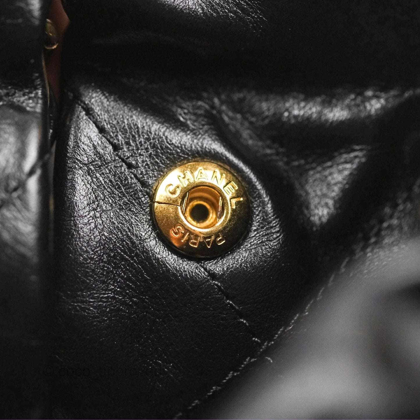 Chanel 22 Small Black Shiny Calfskin Aged Gold Hardware
