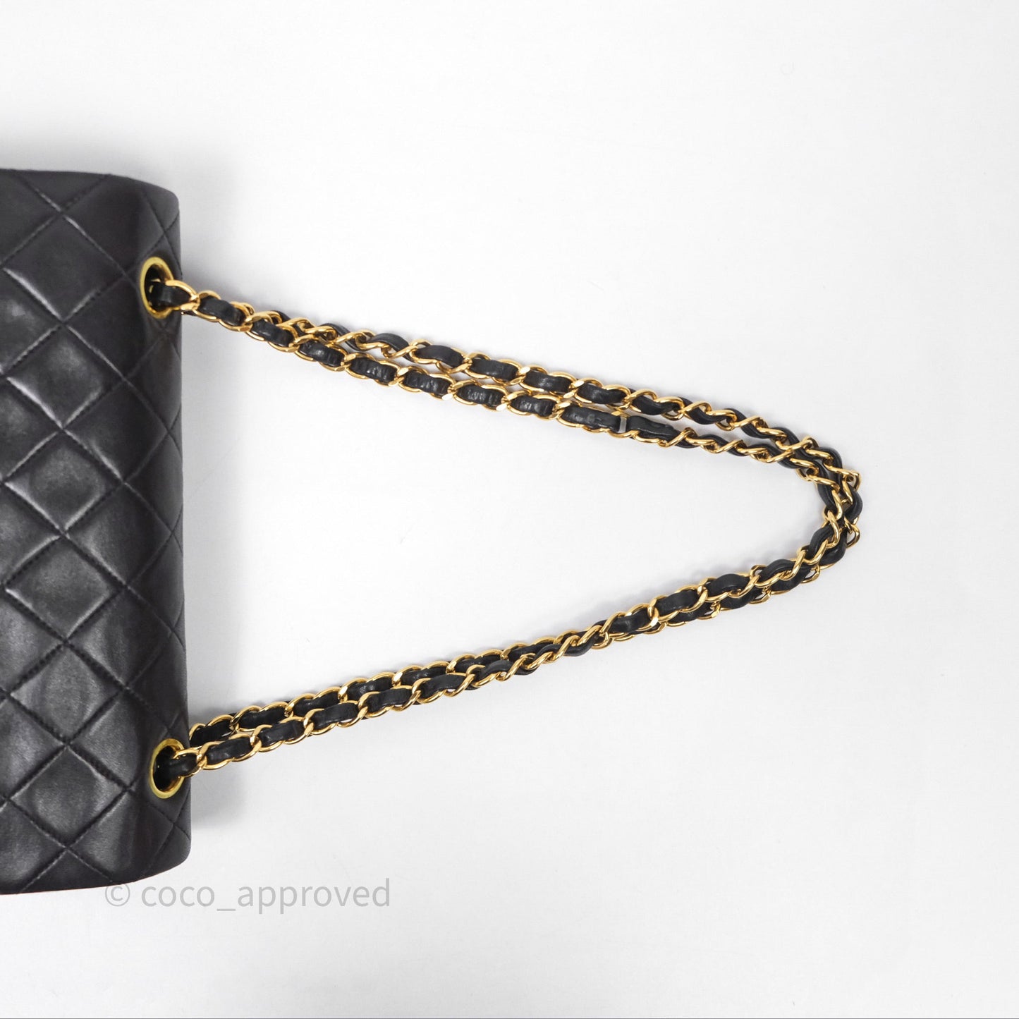 Chanel Vintage Lambskin Small Double Flap Bag Black Gold Hardware