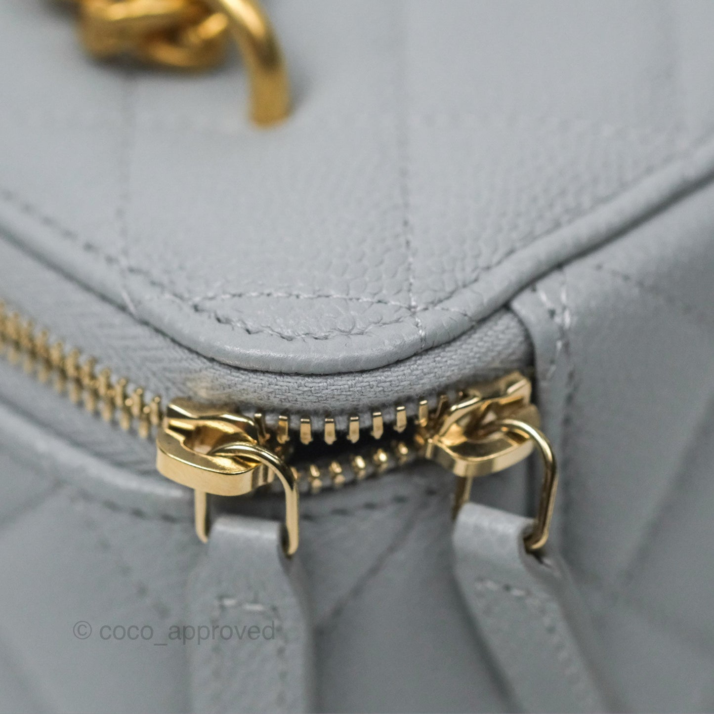 Chanel Vanity with Heart Adjustable Chain Grey Caviar Aged Gold Hardware