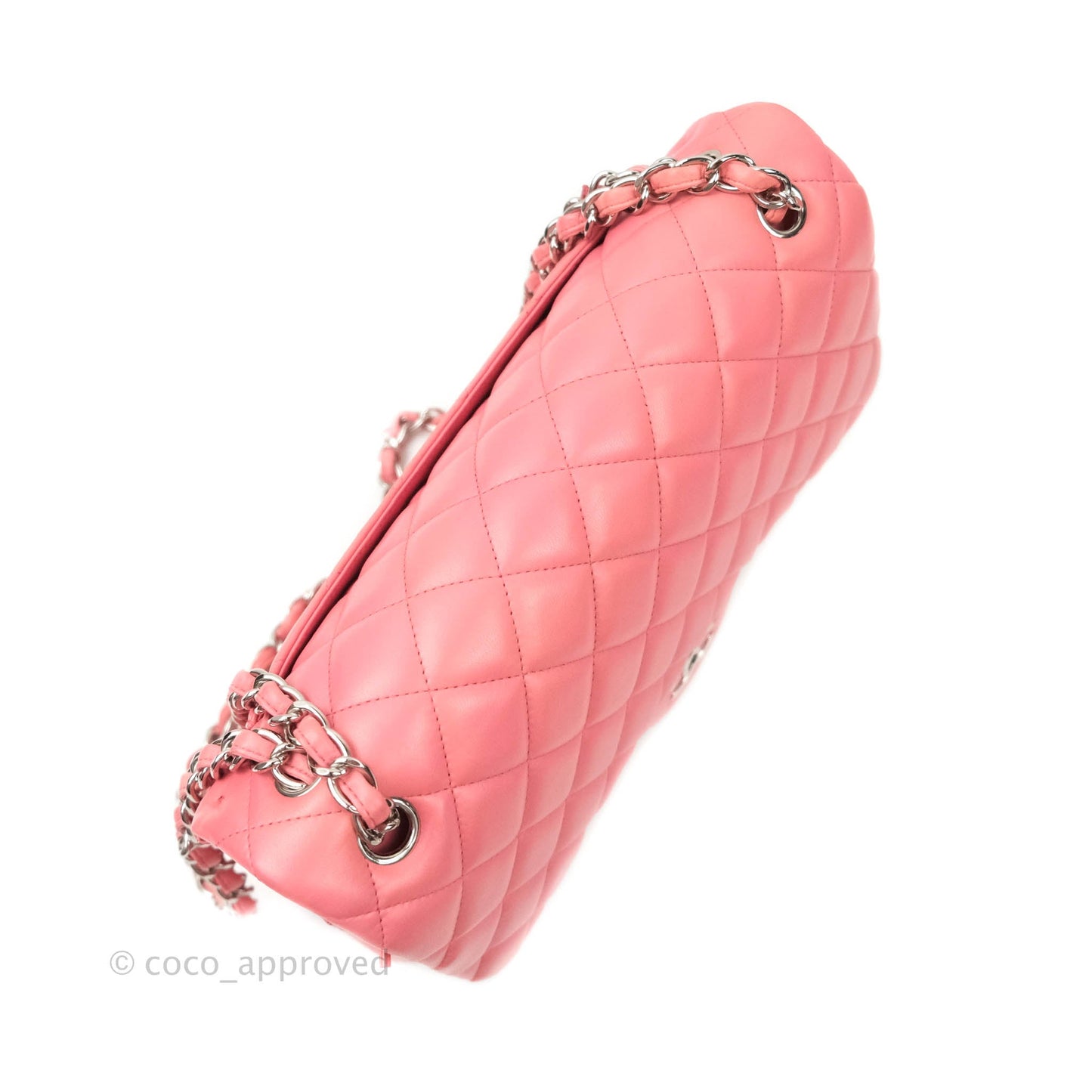 Chanel Jumbo Double Flap Pink Lambskin Silver Hardware⁣⁣