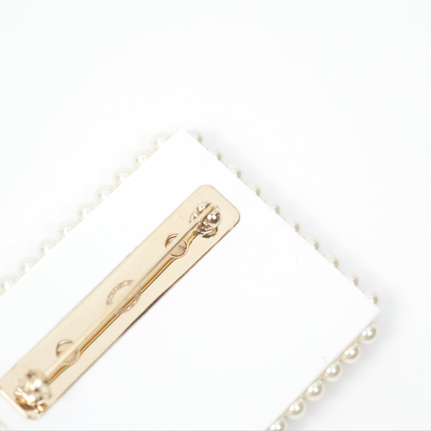 Chanel CC Postcard Pearl Brooch Gold Tone 19C
