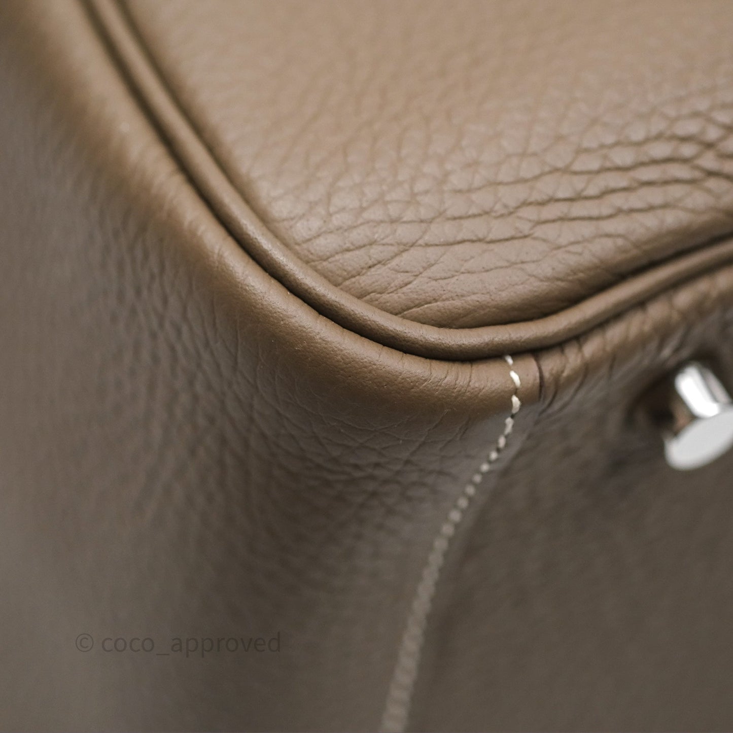 Hermès Lindy 30 Etoupe 18 Clemence Palladium Hardware