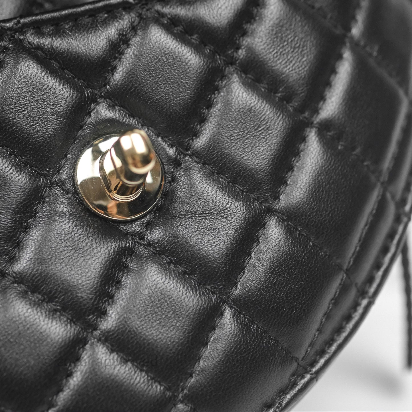 Chanel Large Heart Bag Black Lambskin Gold Hardware 22S