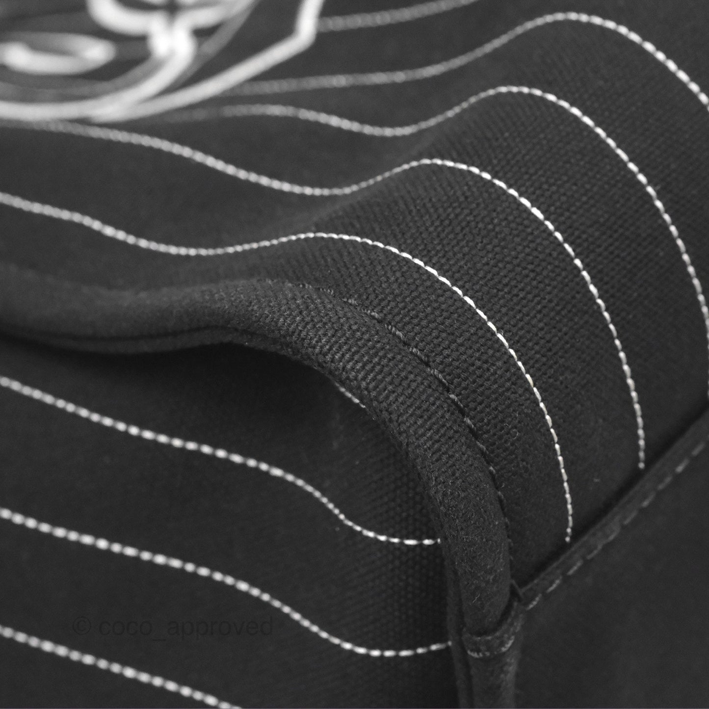Chanel Large Deauville Black White Striped Canvas Aged Silver Hardware 23S