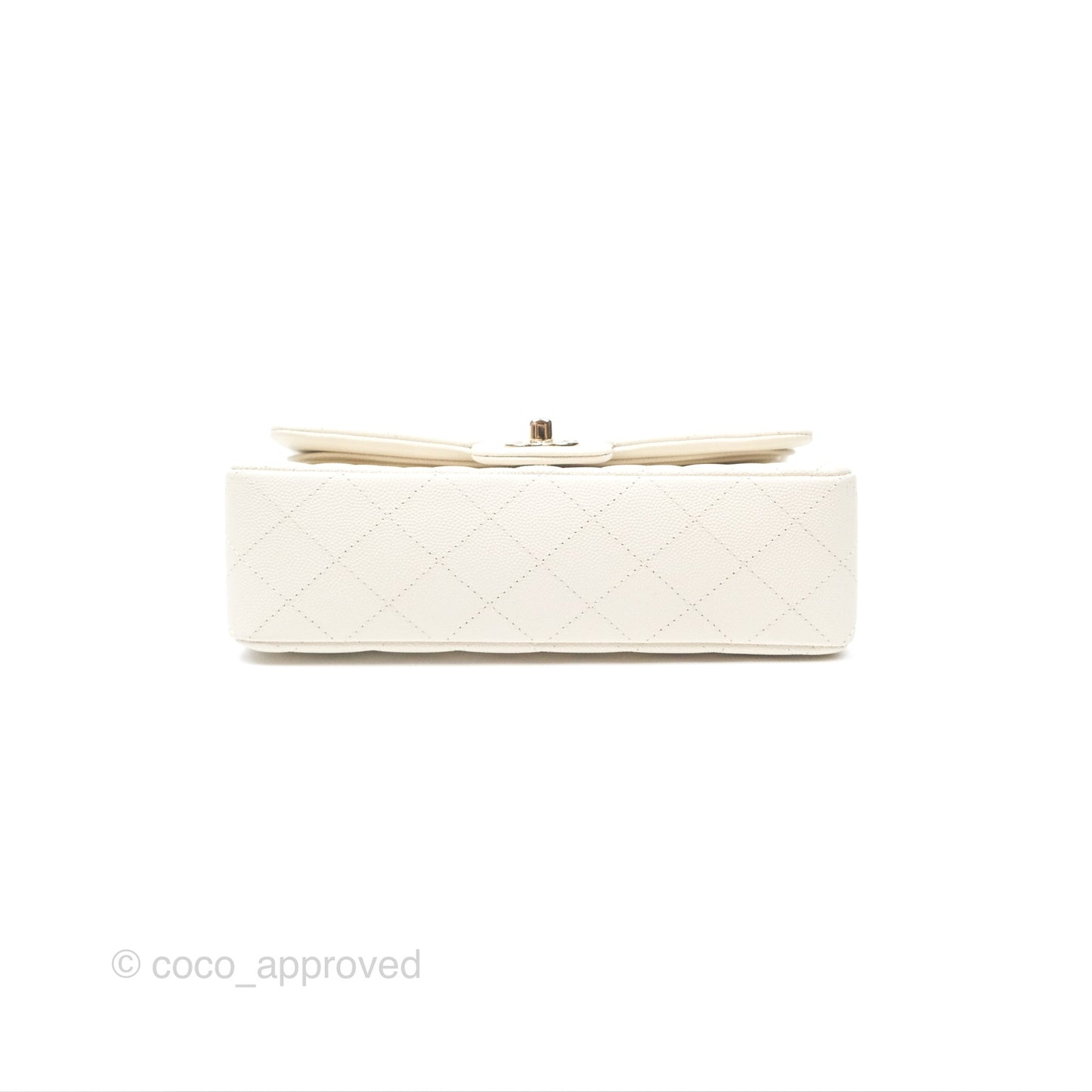 Chanel Small Classic Quilted Flap Light Ivory Caviar Gold Hardware