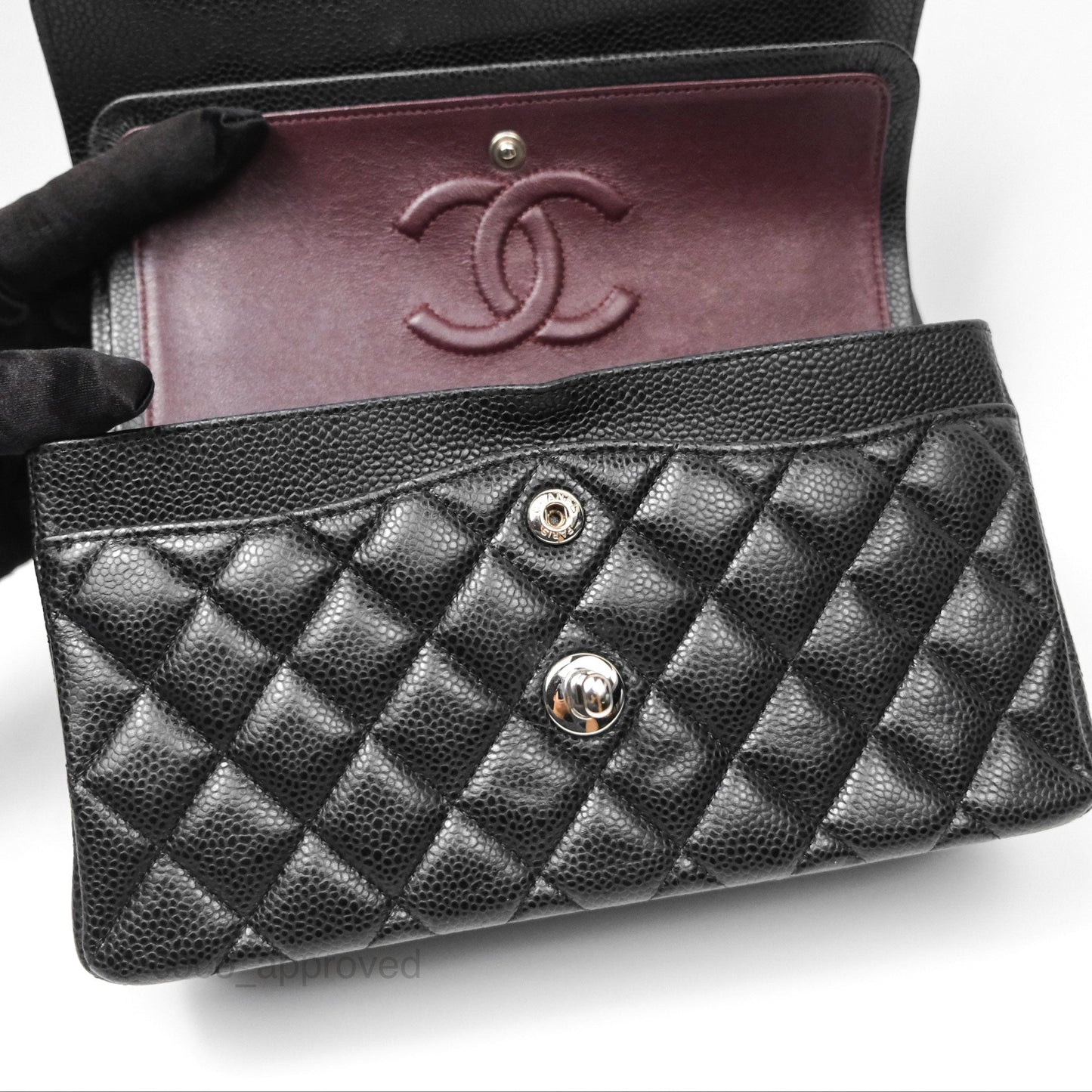 Chanel Small Classic Flap Quilted Black Caviar Silver Hardware