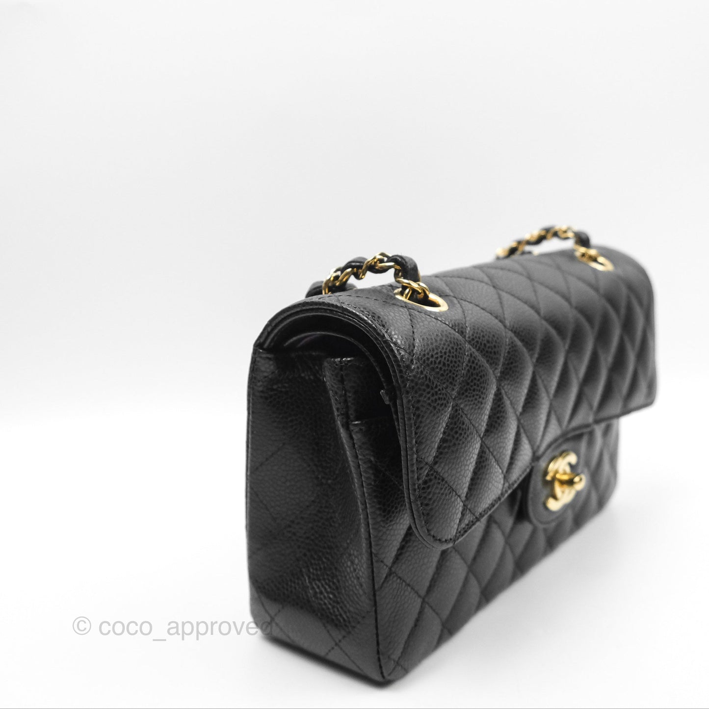 Chanel Small Classic Quilted Flap Black Caviar Gold Hardware