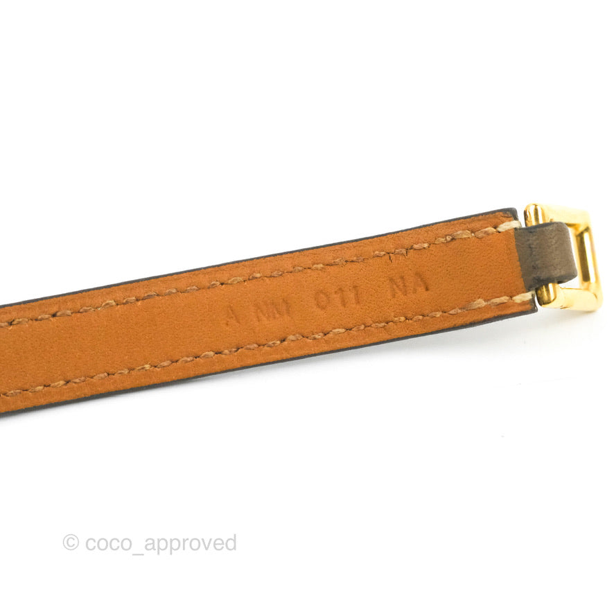Hermès Rivale Double Tour Bracelet Etoupe Gold Hardware